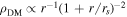 ${\rho }_{\mathrm{DM}}\propto {r}^{-1}{(1+r/{r}_{s})}^{-2}$