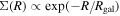 ${\rm{\Sigma }}(R)\propto \exp (-R/{R}_{\mathrm{gal}})$