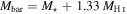 ${M}_{\mathrm{bar}}={M}_{\star }+1.33\,{M}_{{\rm{H}}{\rm{I}}}$