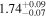 ${1.74}_{-0.07}^{+0.09}$
