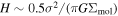 $H\sim 0.5{\sigma }^{2}/(\pi G{{\rm{\Sigma }}}_{\mathrm{mol}})$