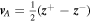 ${{\boldsymbol{v}}}_{A}=\tfrac{1}{2}({{\boldsymbol{z}}}^{+}-{{\boldsymbol{z}}}^{-})$