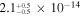 ${2.1}_{{}^{-0.5}}^{{}_{+0.5}}\times {10}^{-14}$
