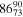 ${86}_{73}^{90}$