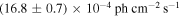 $(16.8\pm 0.7)\times {10}^{-4}\,\mathrm{ph}\,{\mathrm{cm}}^{-2}\,{{\rm{s}}}^{-1}$
