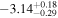 $-{3.14}_{-0.29}^{+0.18}$