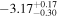 $-{3.17}_{-0.30}^{+0.17}$