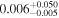 ${0.006}_{-0.005}^{+0.050}$