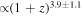 $\propto {(1+z)}^{3.9\pm 1.1}$