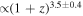 $\propto {(1+z)}^{3.5\pm 0.4}$