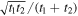 $\sqrt{{t}_{1}{t}_{2}}/({t}_{1}+{t}_{2})$
