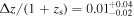 ${\rm{\Delta }}z/(1+{z}_{{\rm{s}}})={0.01}_{-0.02}^{+0.04}$