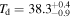 ${T}_{{\rm{d}}}={38.3}_{-0.9}^{+0.4}$