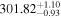 ${301.82}_{-0.93}^{+1.10}$