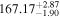 ${167.17}_{-1.90}^{+2.87}$