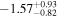 $-{1.57}_{-0.82}^{+0.93}$
