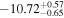 $-{10.72}_{-0.65}^{+0.57}$