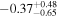$-{0.37}_{-0.65}^{+0.48}$