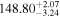 ${148.80}_{-3.24}^{+2.07}$