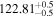 ${122.81}_{-0.5}^{+0.5}$