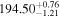 ${194.50}_{-1.21}^{+0.76}$