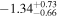 $-{1.34}_{-0.66}^{+0.73}$