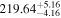 ${219.64}_{-4.16}^{+5.16}$