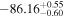 $-{86.16}_{-0.60}^{+0.55}$
