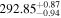 ${292.85}_{-0.94}^{+0.87}$