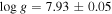 $\mathrm{log}\,g=7.93\pm 0.05$