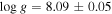 $\mathrm{log}\,g=8.09\pm 0.05$