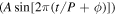 $\left(A\sin [2\pi (t/P+\phi )]\right)$