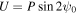 $U=P\sin 2{\psi }_{0}$