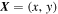 ${\boldsymbol{X}}=(x,y)$