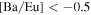 ${\rm{[Ba/Eu]}}\lt -0.5$