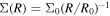 ${\rm{\Sigma }}{(R)={{\rm{\Sigma }}}_{0}(R/{R}_{0})}^{-1}$