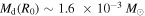 ${M}_{{\rm{d}}}({R}_{0})\sim 1.6\,\times {10}^{-3}\ {M}_{\odot }$