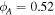 ${\phi }_{A}=0.52$