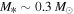 ${M}_{* }\sim 0.3\,{M}_{\odot }$