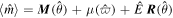 $\left\langle \hat{m}\right\rangle ={\boldsymbol{M}}\left(\hat{\theta }\right)+\mu \left(\hat{\varpi }\right)+\hat{E}\,{\boldsymbol{R}}\left(\hat{\theta }\right)$