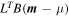 ${L}^{T}B\left({\boldsymbol{m}}-\mu \right)$