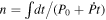 $n=\int {dt}/({P}_{0}+\dot{P}t)$