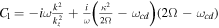 ${C}_{1}=-i\omega \tfrac{{k}^{2}}{{k}_{z}^{2}}+\tfrac{i}{\omega }\left(\tfrac{{\kappa }^{2}}{2{\rm{\Omega }}}-{\omega }_{{cd}}\right)\left(2{\rm{\Omega }}-{\omega }_{{cd}}\right)$
