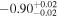 $-{0.90}_{-0.02}^{+0.02}$