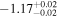 $-{1.17}_{-0.02}^{+0.02}$
