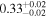 ${0.33}_{-0.02}^{+0.02}$