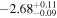 $-{2.68}_{-0.09}^{+0.11}$