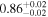 ${0.86}_{-0.02}^{+0.02}$