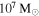 ${10}^{7}\,{{\rm{M}}}_{\odot }$