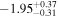 $-{1.95}_{-0.31}^{+0.37}$